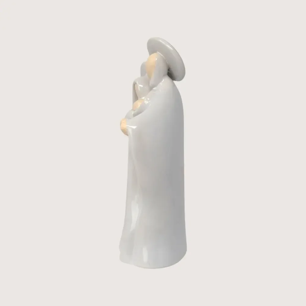 1990s Ceramic Holy Family Minimalist Nativity Style Figurine